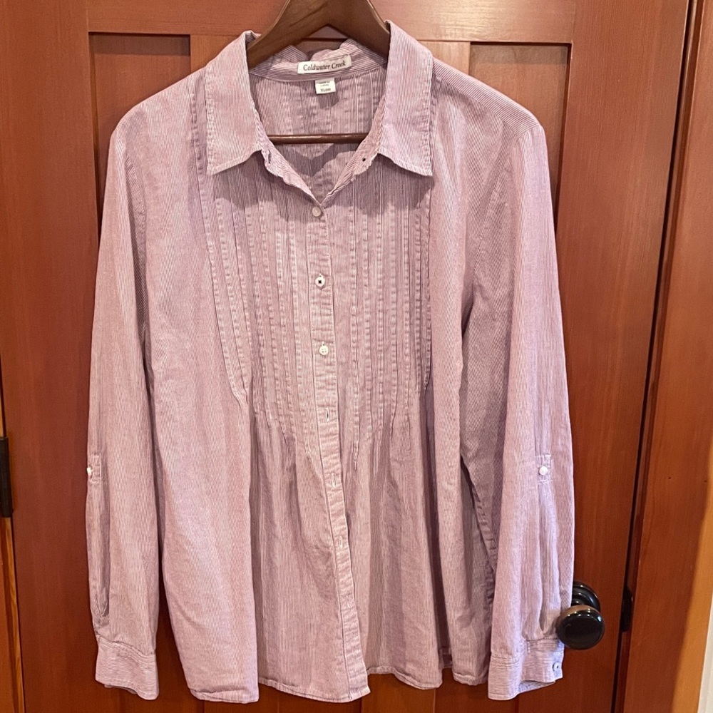 Coldwater Creek Striped Button-Up Shirt